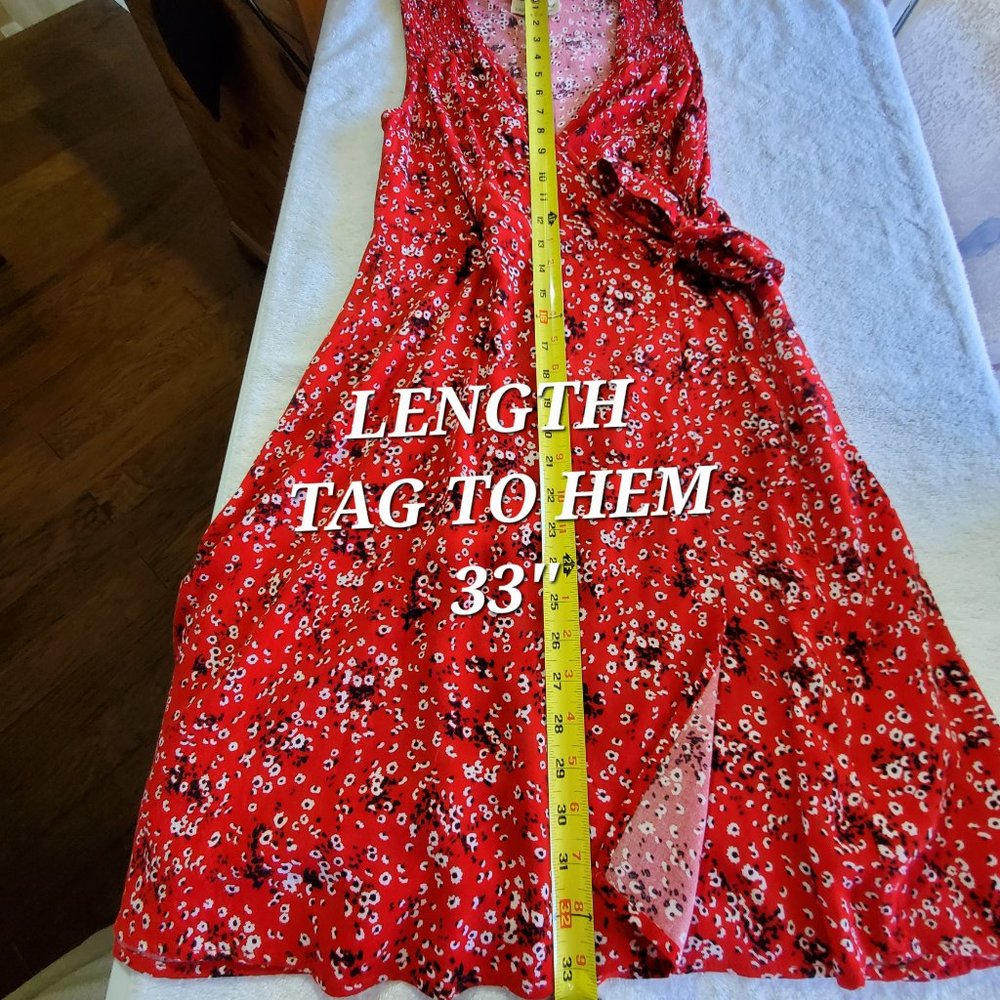 UNIVERSAL THREAD Red Wrap Around Sleeveless Dress, XS - Picture 8 of 10